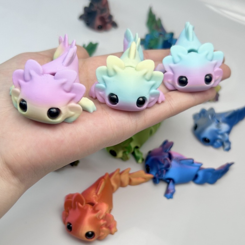 3D Printing App - 3D Printed Salamander Figures Toys Multi-Joint